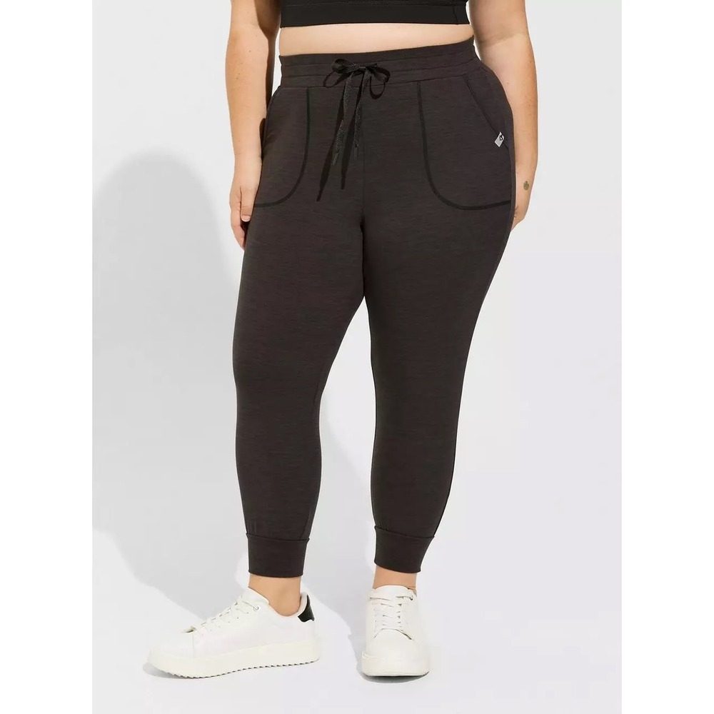 Torrid Active Classic Fit Crop Jogger Pants Dark Charcoal Heather Plus Size 3